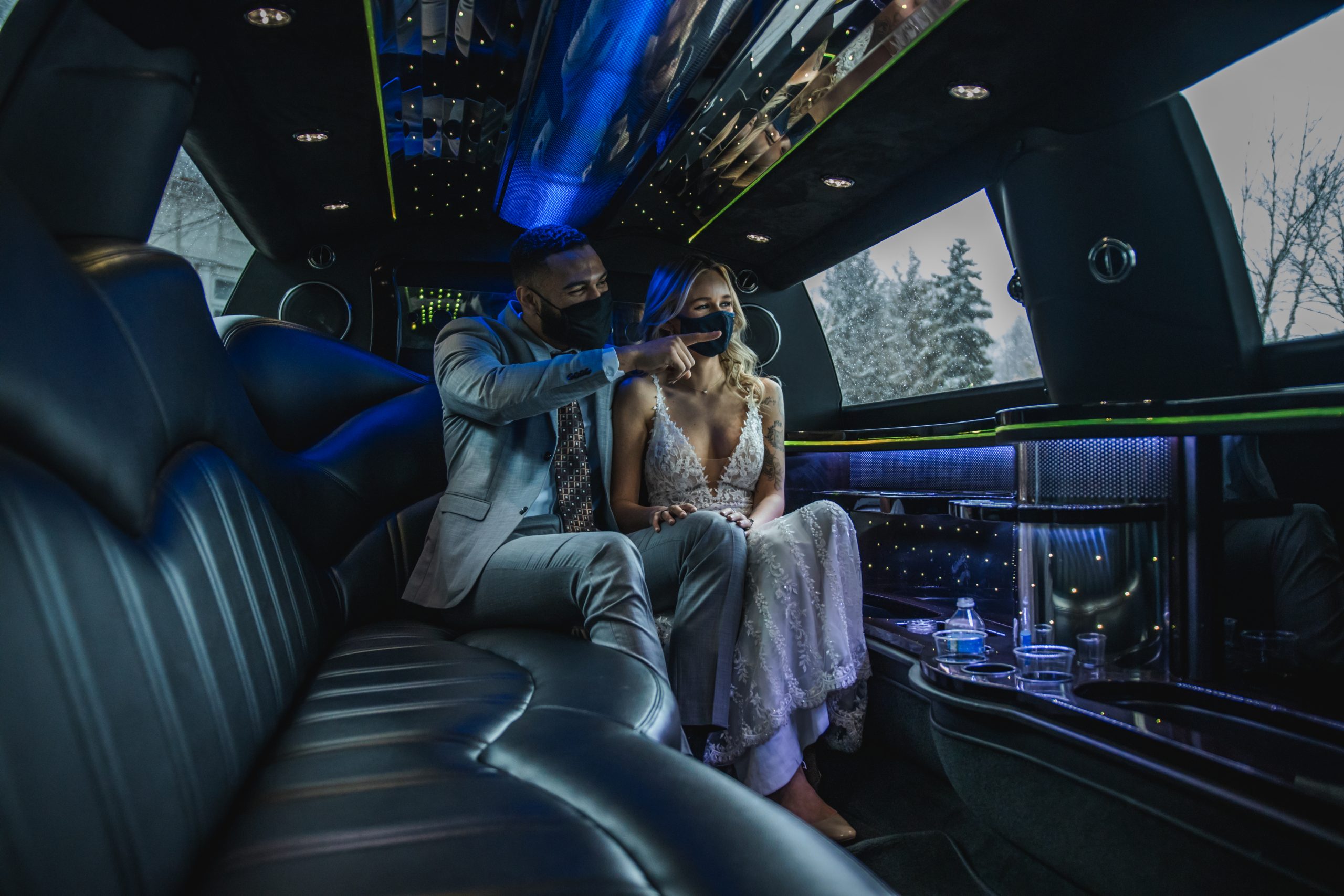 Inside Lincoln MKT Limo Wedding Transportation Booking