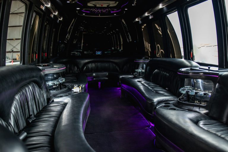 Interior Seating of Limo Coach for Avant Garde Limousines & Coach