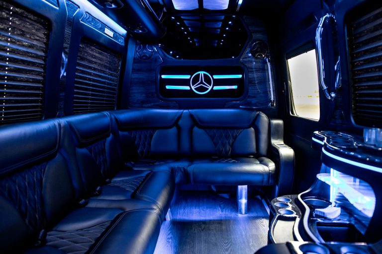 Mercedes Sprinter Limo interior seats alternate view