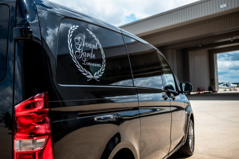 Mercedes Metris rear view with decal